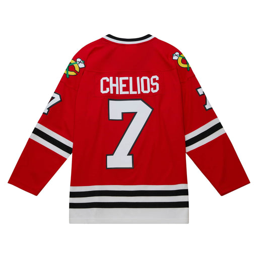 Chris Chelios Chicago Blackhawks NHL Mitchell & Ness Men's Red 1992 Blue Line Authentic Jersey