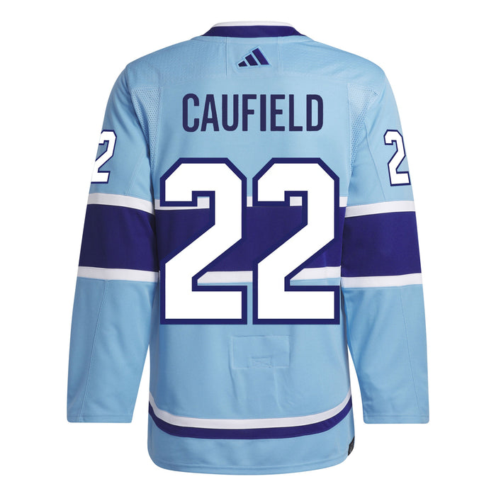 Cole Caufield Montreal Canadiens NHL Adidas Men's Light Blue Adizero 2022/23 Reverse Retro 2.0 Pro Stitched Jersey