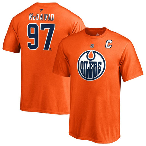 Connor Mcdavid Edmonton Oilers NHL Fanatics Branded Men's Orange Authentic T-Shirt