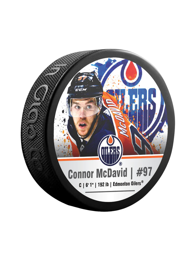 Connor Mcdavid Edmonton Oilers NHL Inglasco Cube Star Hockey Puck