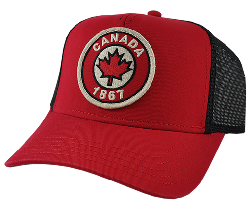 Destination Canada Men's Red Valin Mesh Adjustable Hat