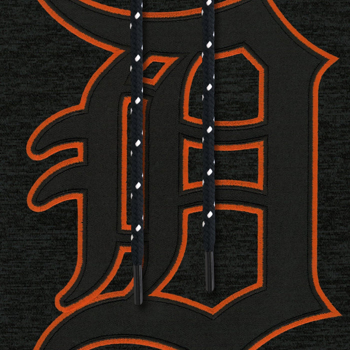 Detroit Tigers MLB Bulletin Men's Black Melange Express Black on Black Twill Logo Hoodie