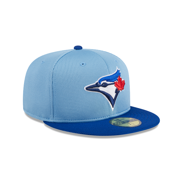 Toronto Blue Jays MLB New Era Men's Light Blue 59Fifty Authentic Collection On Field 2024 BP Fitted Hat