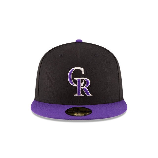 Colorado Rockies MLB New Era Men's Black Purple 59Fifty Authentic Collection On Field Alternate Fitted Hat