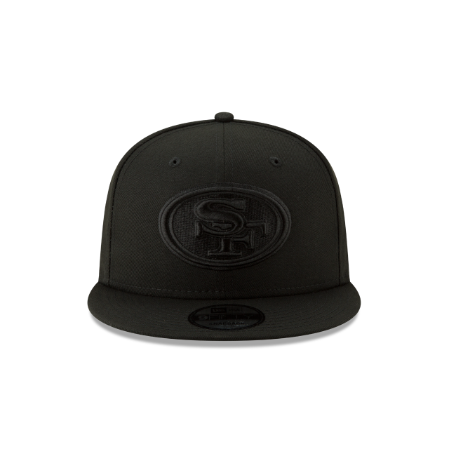 San Francisco 49ers NFL New Era pour hommes, noir sur noir 9Fifty Basic Snapback