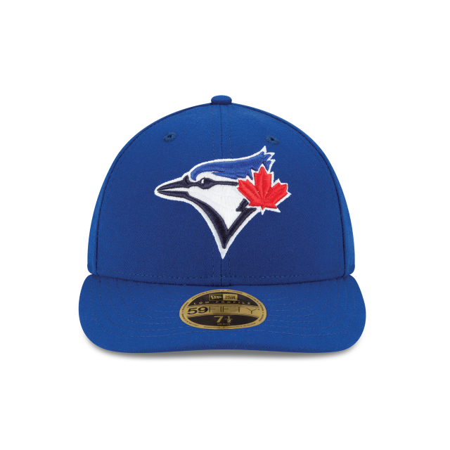 Toronto Blue Jays MLB New Era pour hommes, bleu royal 59Fifty, collection authentique à profil bas, sur casquette de terrain