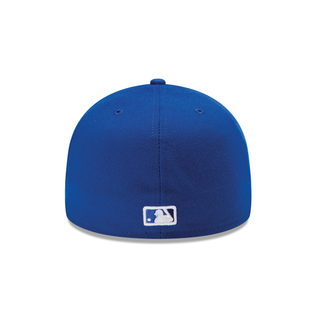 Toronto Blue Jays MLB New Era pour hommes, bleu royal 59Fifty, collection authentique à profil bas, sur casquette de terrain