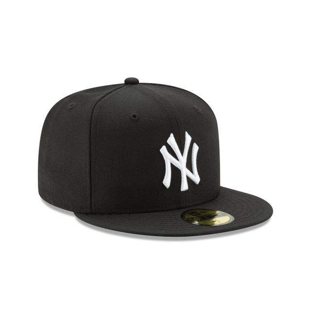 New York Yankees MLB New Era Men's Black / White 59Fifty Basic Fitted Hat