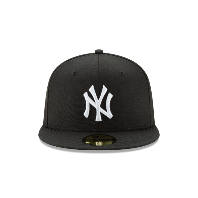 New York Yankees MLB New Era Casquette ajustée noire/blanche 59Fifty Basic pour hommes