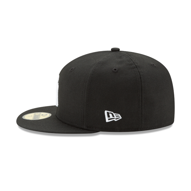 New York Yankees MLB New Era Casquette ajustée noire/blanche 59Fifty Basic pour hommes