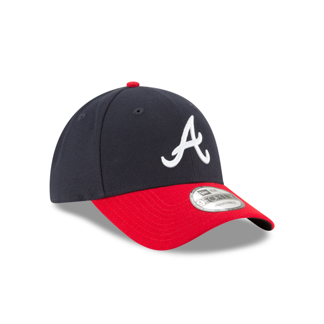 Atlanta Braves MLB New Era Casquette réglable alternative 9Forty League rouge marine pour hommes