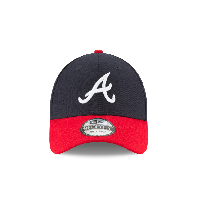 Atlanta Braves MLB New Era Casquette réglable alternative 9Forty League rouge marine pour hommes