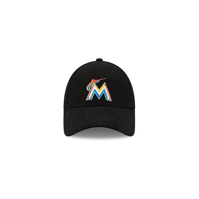 Miami Marlins MLB New Era Youth Black 9Forty The League Adjustable Hat