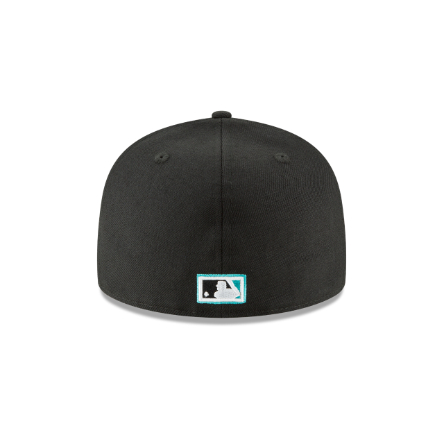 Casquette ajustée en laine noire 59Fifty Cooperstown 1993 New Era Florida Marlins MLB pour hommes