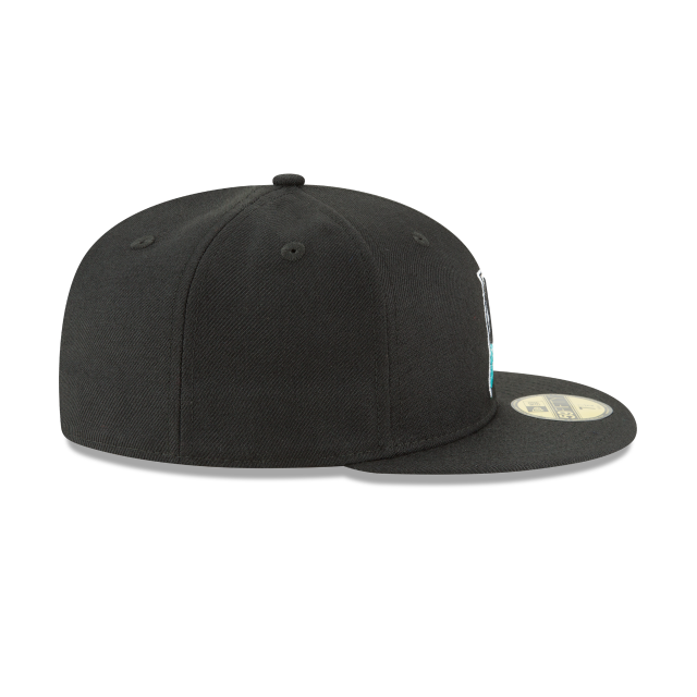 Casquette ajustée en laine noire 59Fifty Cooperstown 1993 New Era Florida Marlins MLB pour hommes