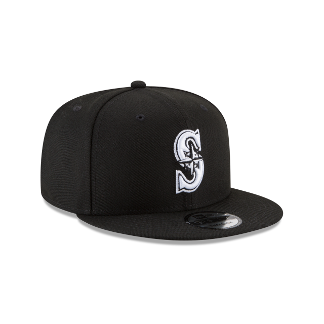 Seattle Mariners MLB New Era pour hommes, noir et blanc, 9Fifty Basic Snapback