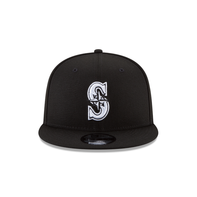 Seattle Mariners MLB New Era pour hommes, noir et blanc, 9Fifty Basic Snapback