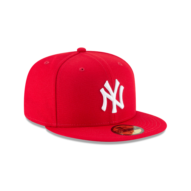 New York Yankees MLB New Era Men's Scarlet Red 59Fifty Basic Fitted Hat