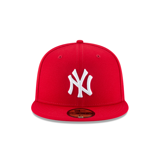 New York Yankees MLB New Era Men's Scarlet Red 59Fifty Basic Fitted Hat