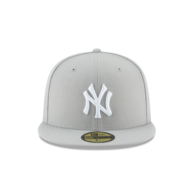 New York Yankees MLB New Era Casquette ajustée grise 59Fifty Basic pour hommes