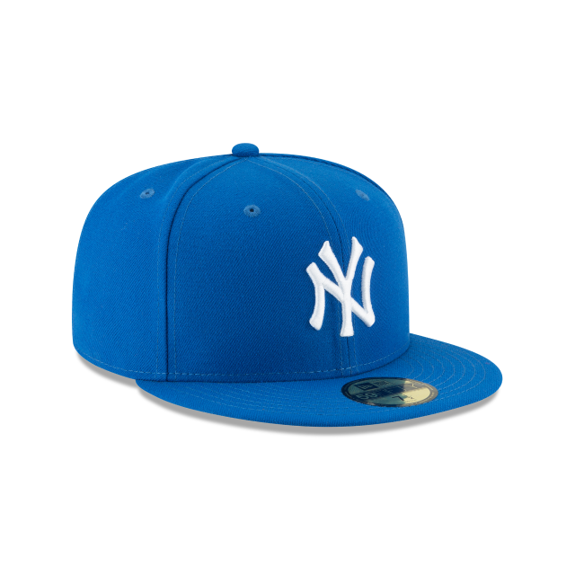 New York Yankees MLB New Era Casquette ajustée bleue Azure 59Fifty Basic pour homme