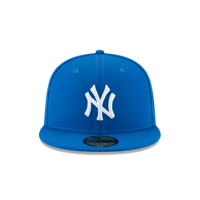 New York Yankees MLB New Era Casquette ajustée bleue Azure 59Fifty Basic pour homme