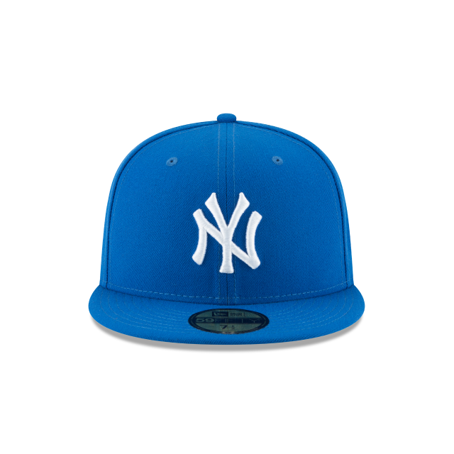 New York Yankees MLB New Era Men's Blue Azure 59Fifty Basic Fitted Hat