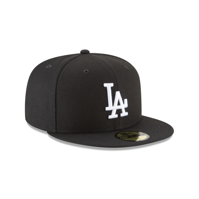 Los Angeles Dodgers MLB New Era Men's Black White 59Fifty Basic Fitted Hat