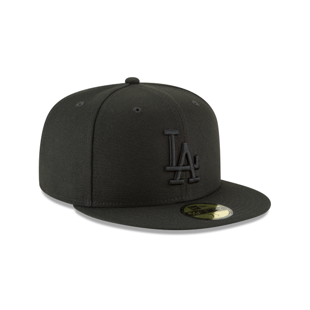 Los Angeles Dodgers MLB New Era Men's Black On Black 59Fifty Basic Fitted Hat