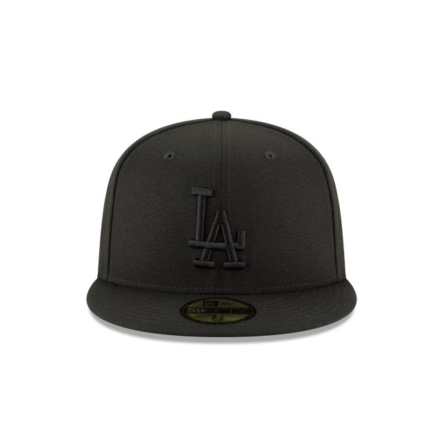 Los Angeles Dodgers MLB New Era Men's Black On Black 59Fifty Basic Fitted Hat