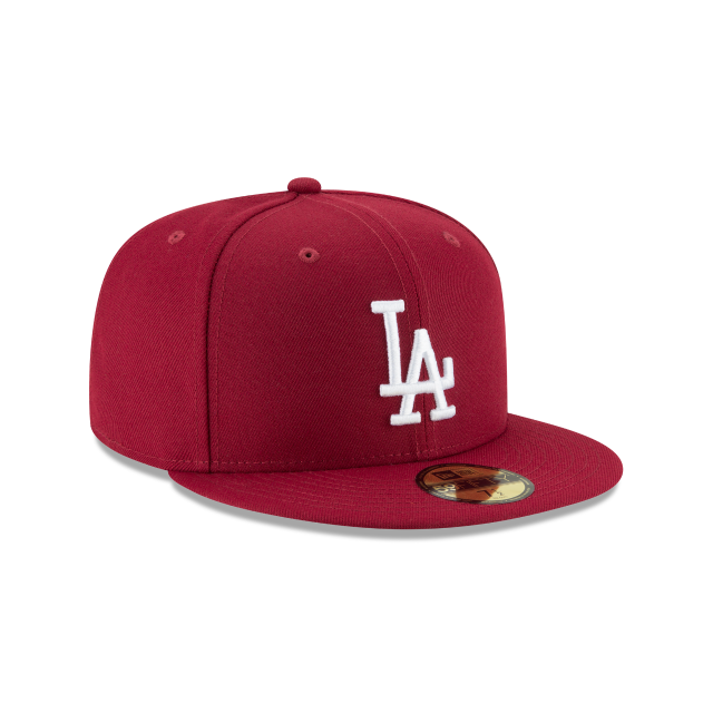 Los Angeles Dodgers MLB New Era Casquette ajustée de base rouge cardinal 59Fifty pour hommes