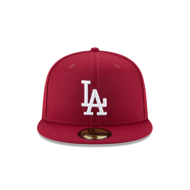 Los Angeles Dodgers MLB New Era Casquette ajustée de base rouge cardinal 59Fifty pour hommes