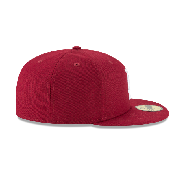 Los Angeles Dodgers MLB New Era Casquette ajustée de base rouge cardinal 59Fifty pour hommes