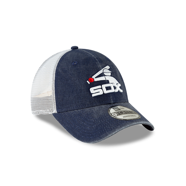 Chicago White Sox MLB New Era Men's Navy 9Forty Cooperstown Washed Trucker Adjustable Hat