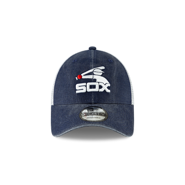 Chicago White Sox MLB New Era Men's Navy 9Forty Cooperstown Washed Trucker Adjustable Hat