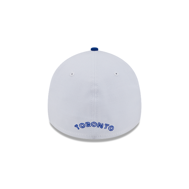 Toronto Blue Jays MLB New Era Men's White/Royal Blue 39Thirty Team Classic Cooperstown Stretch Fit Hat
