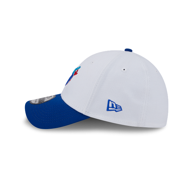 Toronto Blue Jays MLB New Era Casquette extensible 39Thirty Team Classic Cooperstown pour hommes, blanc/bleu royal