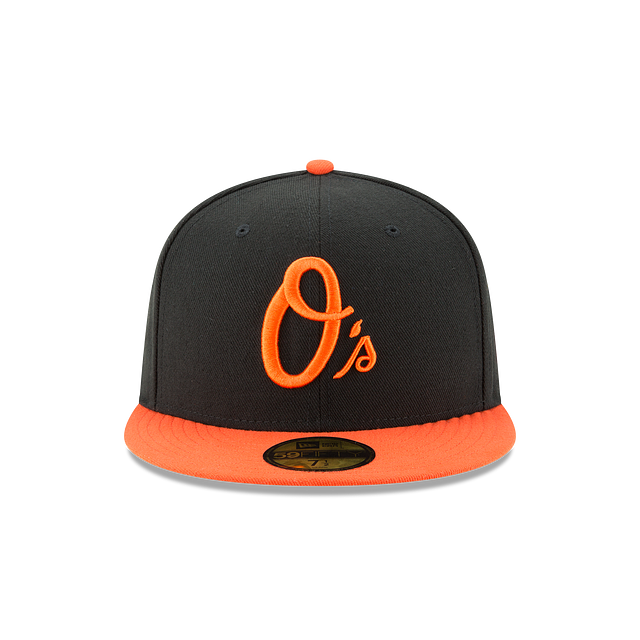 Baltimore Orioles MLB New Era Casquette ajustée alternative noire orange 59Fifty Authentic Collection pour hommes 