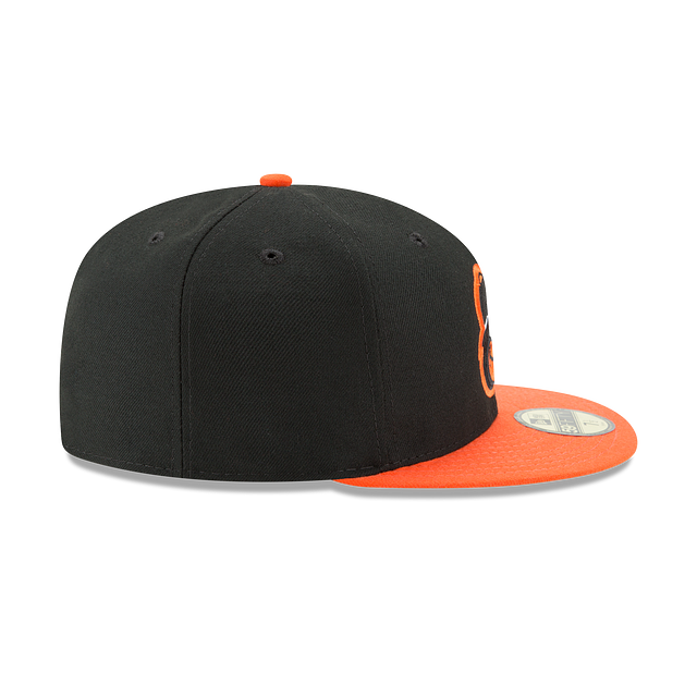 Baltimore Orioles MLB New Era Men's Black Orange 59Fifty Authentic Collection Road Fitted Hat