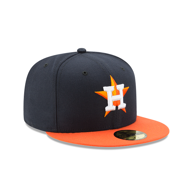 Houston Astros MLB New Era Casquette ajustée bleu marine/orange 59Fifty Authentic Collection Road pour hommes 