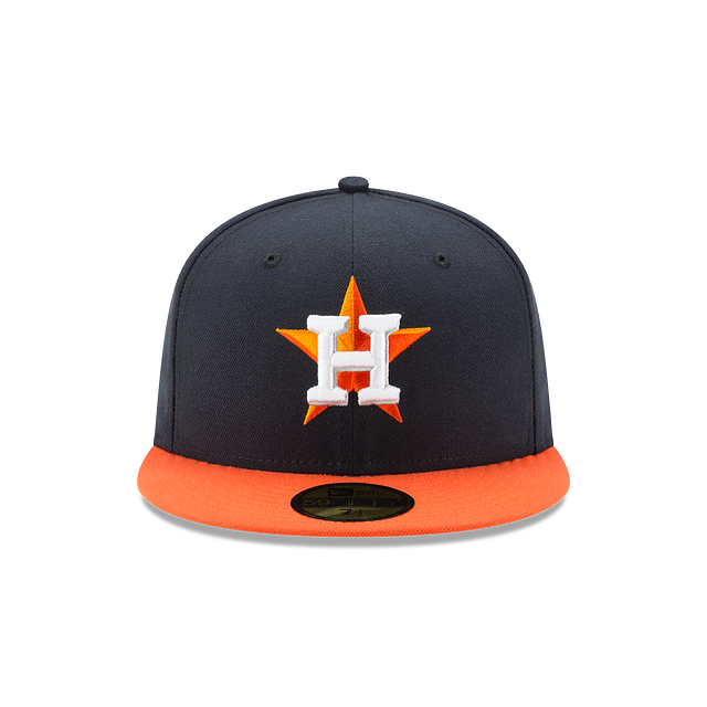 Houston Astros MLB New Era Casquette ajustée bleu marine/orange 59Fifty Authentic Collection Road pour hommes 