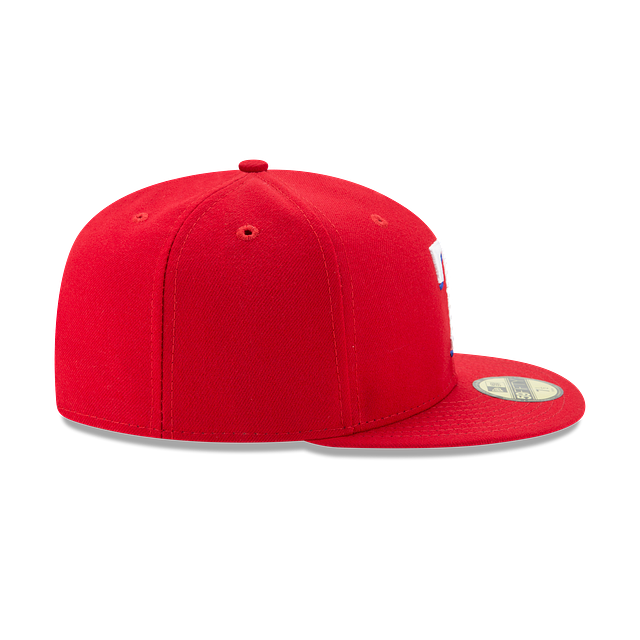 Texas Rangers MLB New Era Casquette ajustée alternative 59Fifty Authentic Collection pour hommes de coloris rouge 