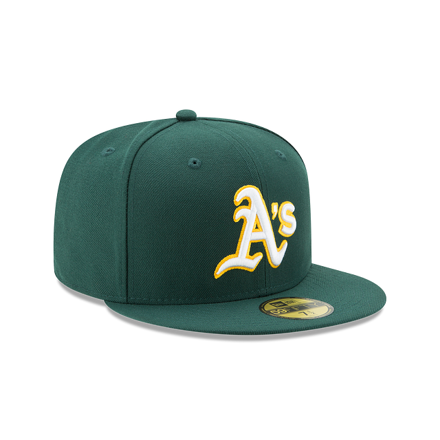 Oakland Athletics MLB New Era Casquette ajustée verte 59Fifty Authentic Collection Road pour hommes