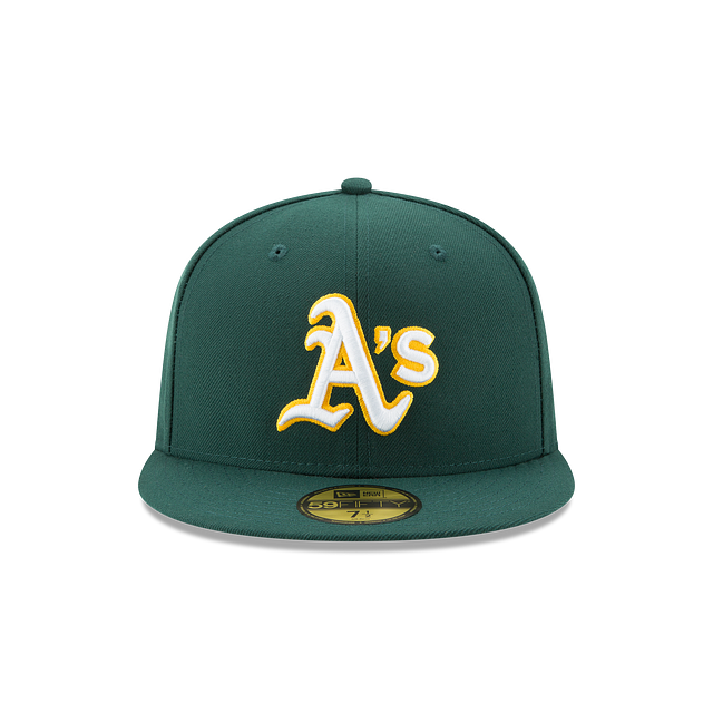 Oakland Athletics MLB New Era Casquette ajustée verte 59Fifty Authentic Collection Road pour hommes