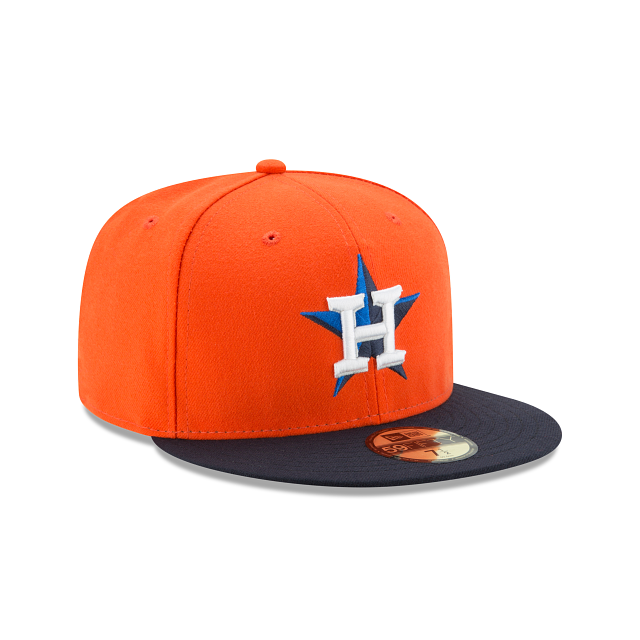 Houston Astros MLB New Era Casquette ajustée alternative orange/bleu marine 59Fifty Authentic Collection pour hommes 