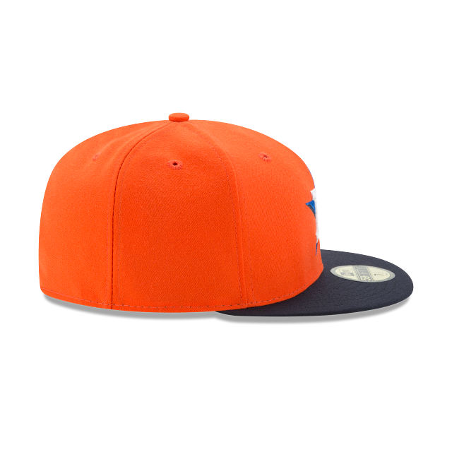 Houston Astros MLB New Era Casquette ajustée alternative orange/bleu marine 59Fifty Authentic Collection pour hommes 