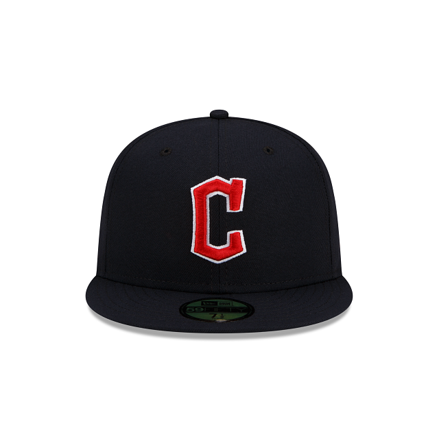 Cleveland Guardians MLB New Era Casquette ajustée bleu marine 59Fifty Authentic Collection Road pour hommes 