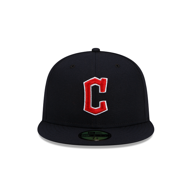 Cleveland Guardians MLB New Era Men's Navy 59Fifty Authentic Collection Road Fitted Hat