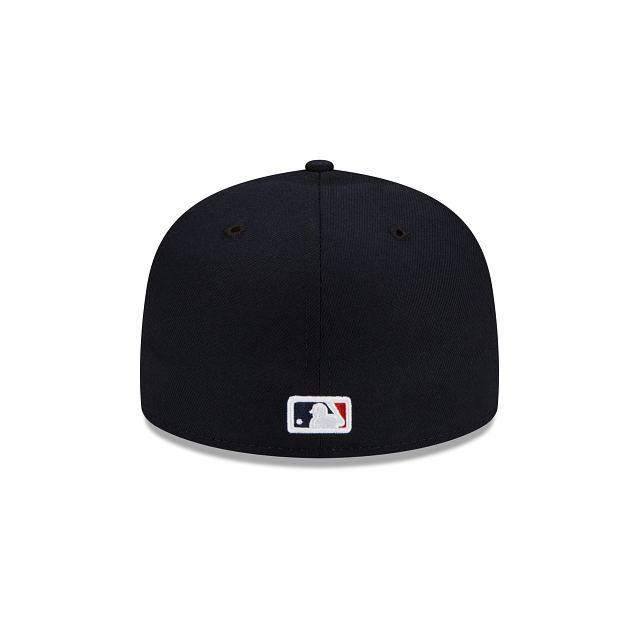 Cleveland Guardians MLB New Era Men's Navy 59Fifty Authentic Collection Road Fitted Hat