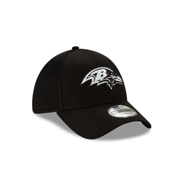 Baltimore Ravens NFL New Era Men's Black/White 39Thirty Neo Stretch Fit Hat